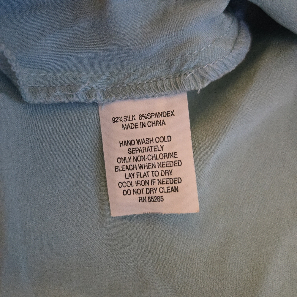 Express Sky Blue Stretch Silk 90s Y2K Bustier Seam Cami Spaghetti Strap Tank EB3 - Picture 5 of 9